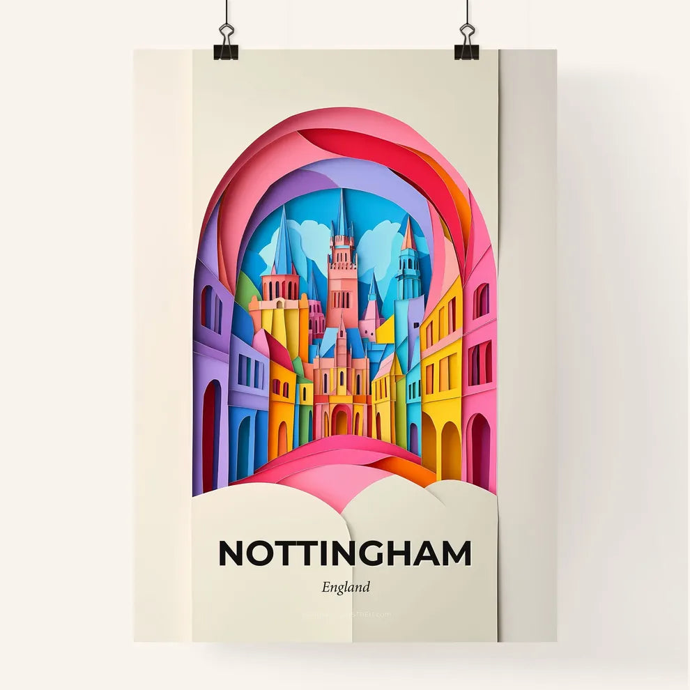 Vivid Nottingham, England, Colorful Poster