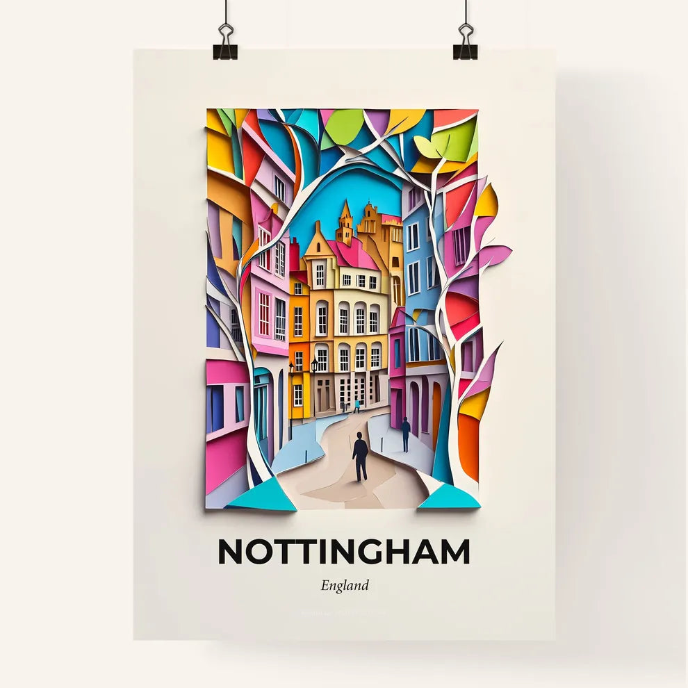 Vivid Nottingham, England, Colorful Poster