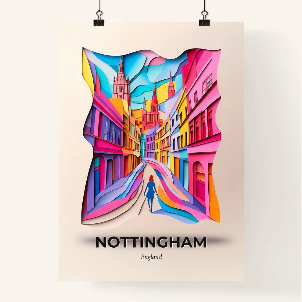 Vivid Nottingham, England, Colorful Poster