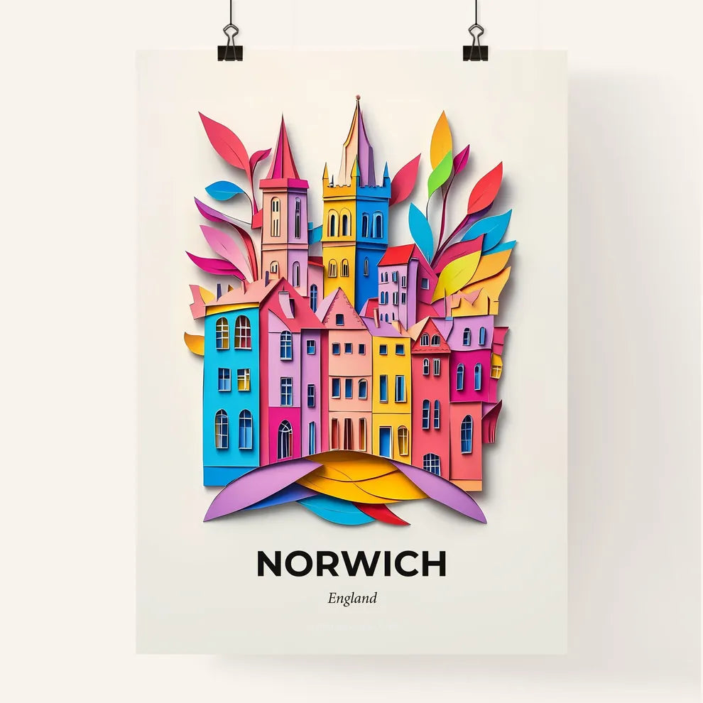 Vivid Norwich, England, Colorful Poster