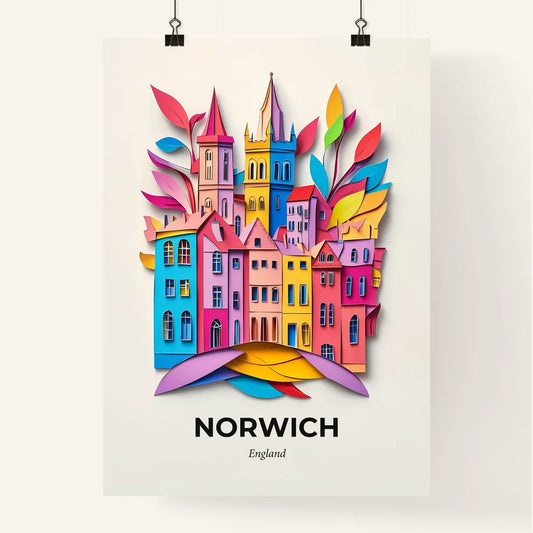 Vivid Norwich, England, Colorful Poster