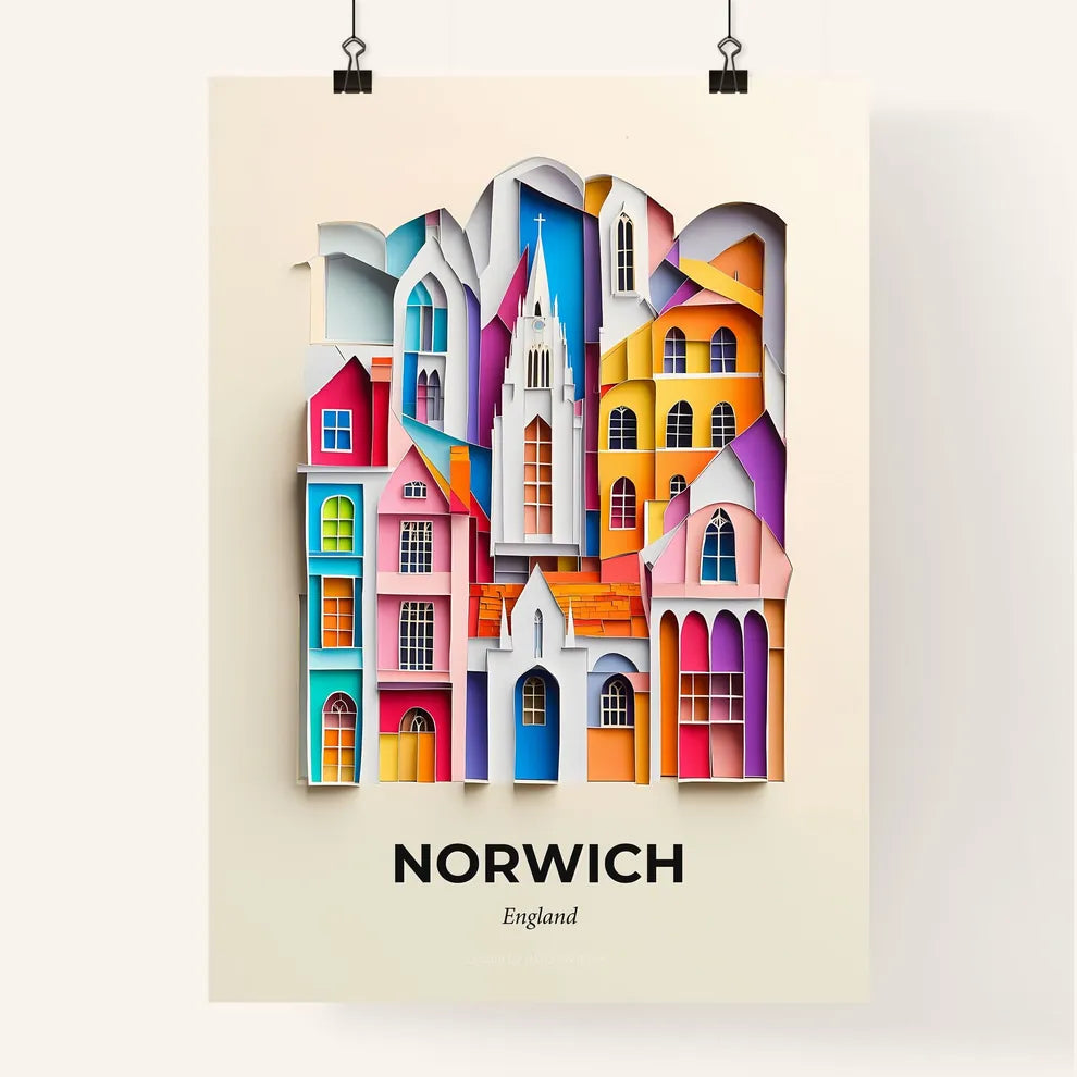 Vivid Norwich, England, Colorful Poster