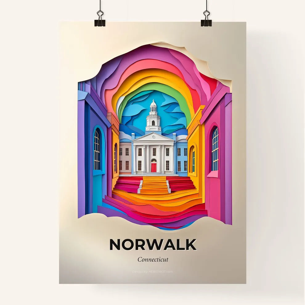 Vivid Norwalk, Connecticut, Colorful Poster