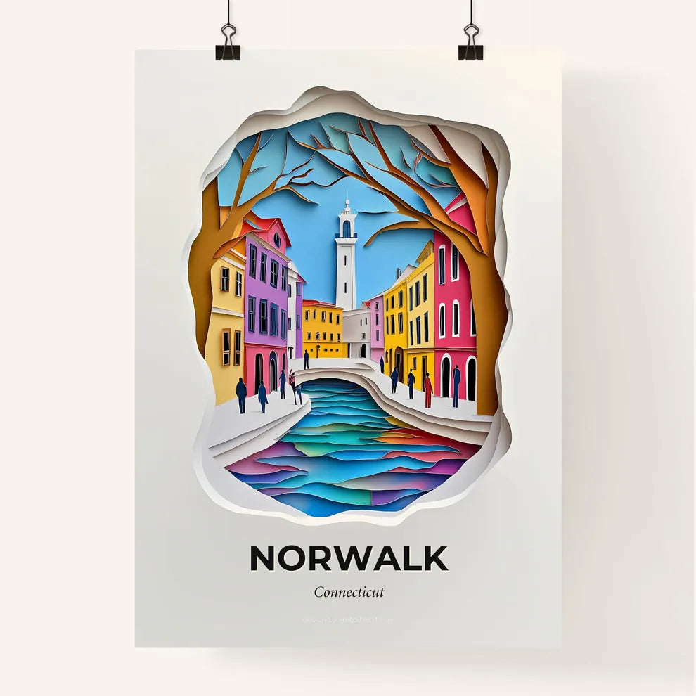 Vivid Norwalk, Connecticut, Colorful Poster