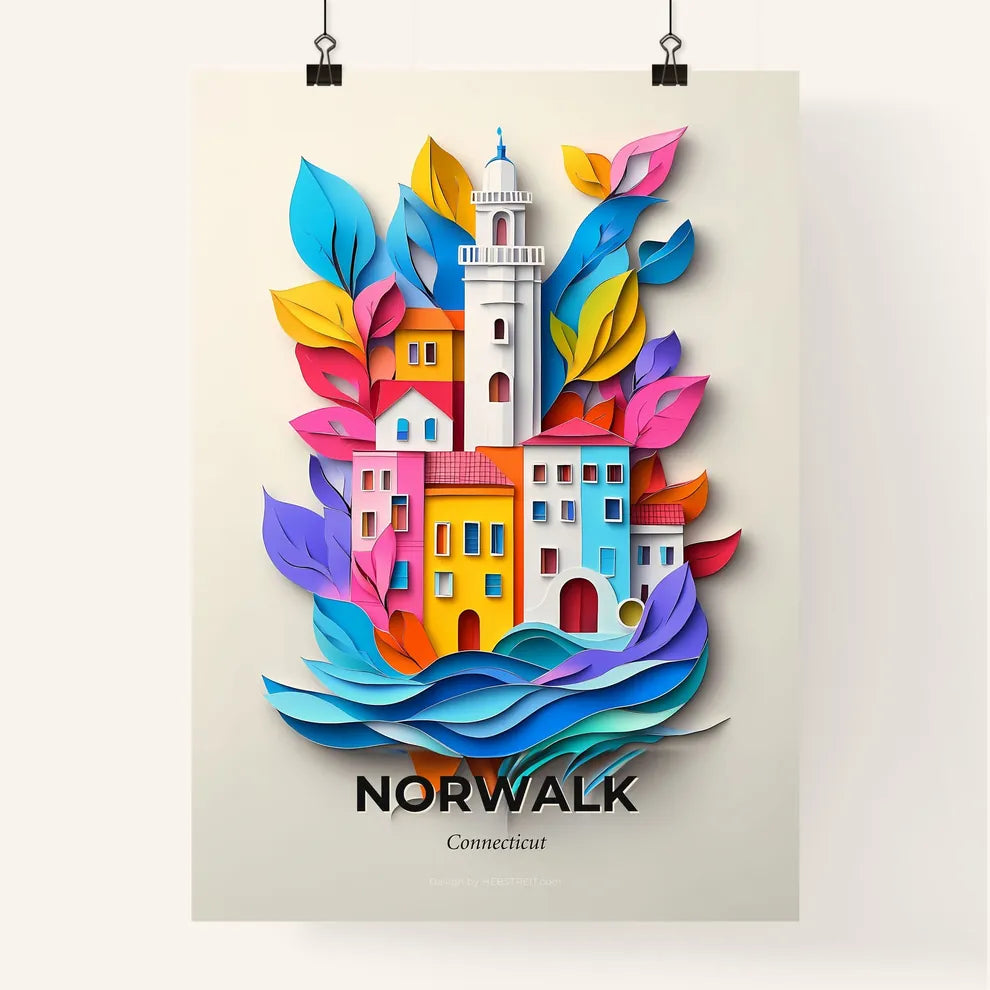 Vivid Norwalk, Connecticut, Colorful Poster