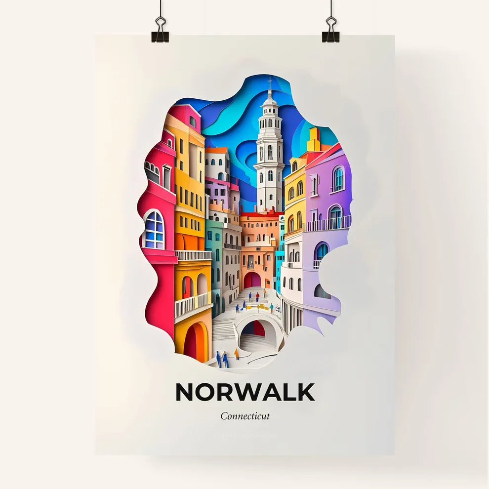 Vivid Norwalk, Connecticut, Colorful Poster