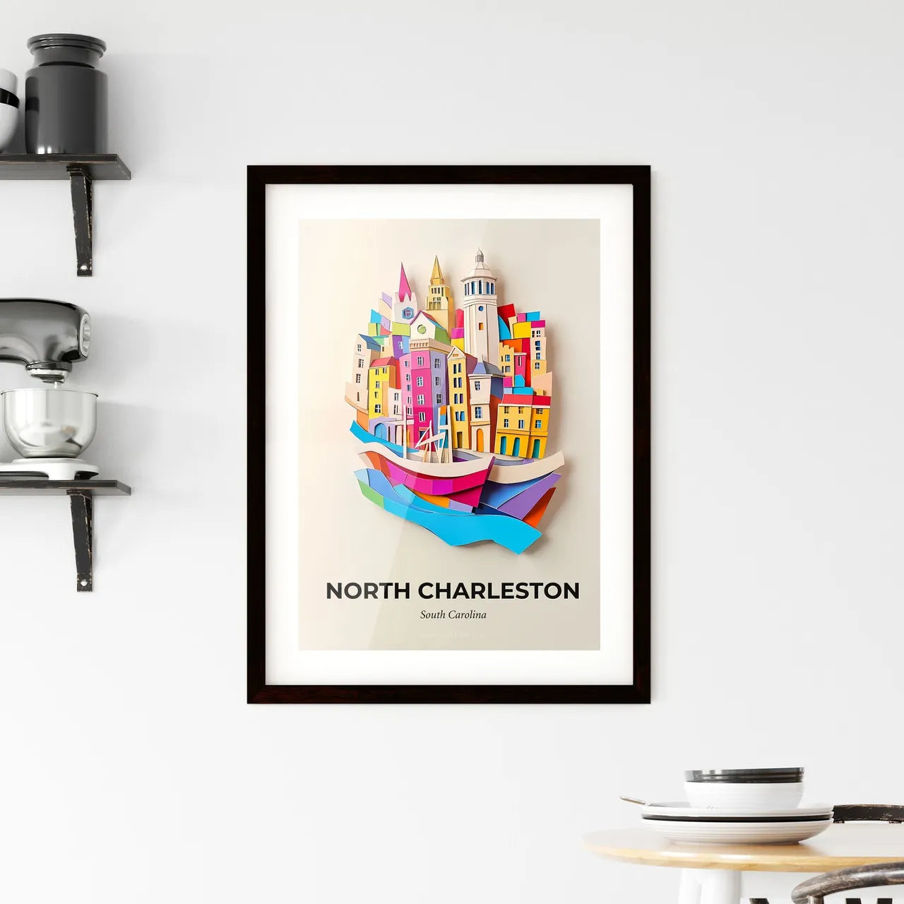 Vivid North Charleston, South Carolina, Framed Wall Art
