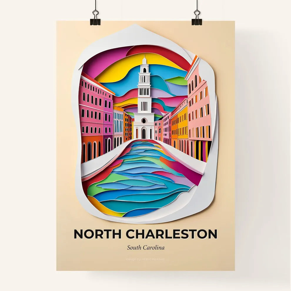 Vivid North Charleston, South Carolina, Colorful Poster