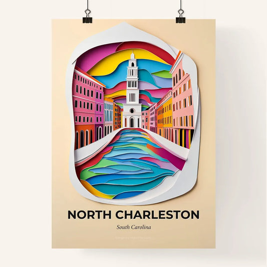 Vivid North Charleston, South Carolina, Colorful Poster