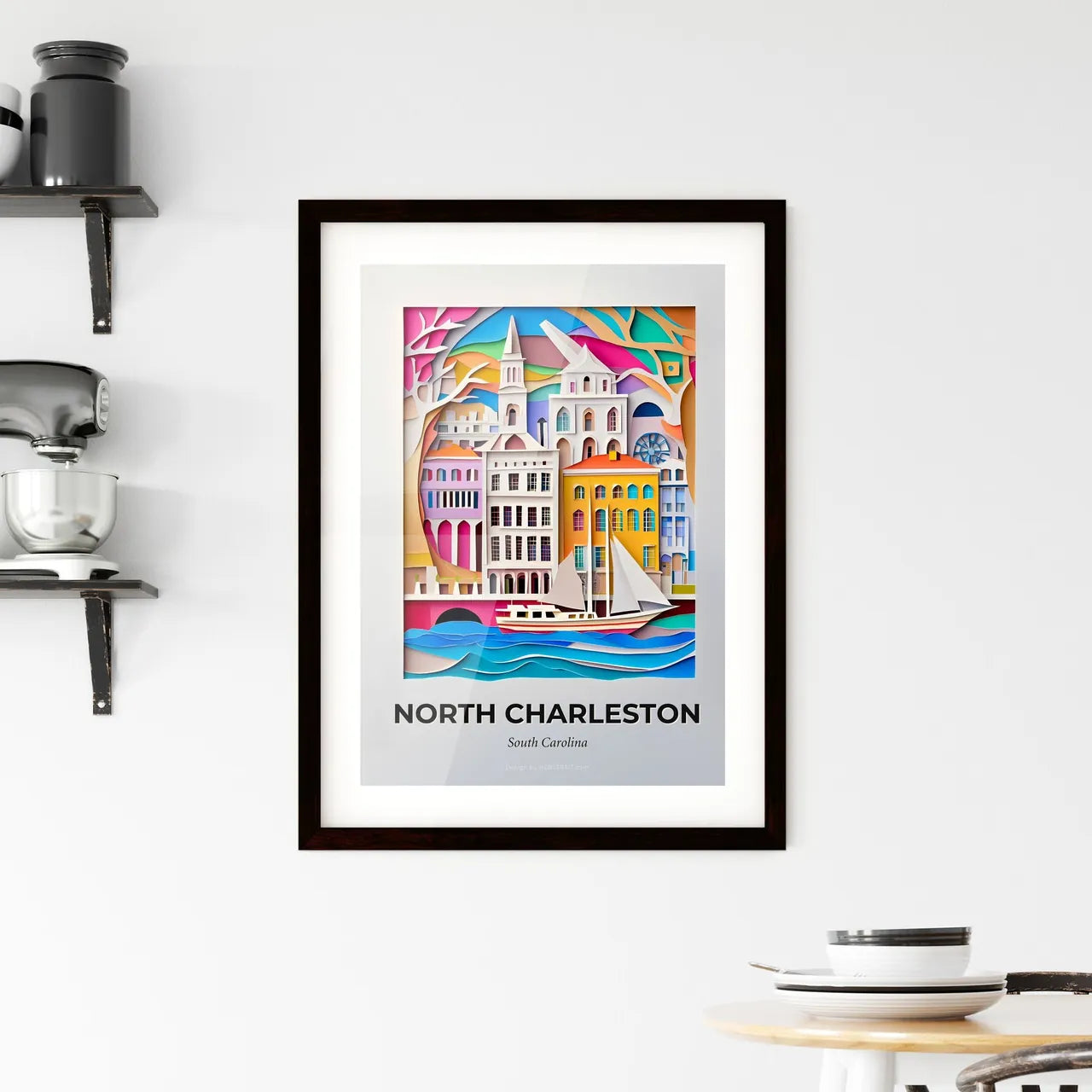 Vivid North Charleston, South Carolina, Framed Wall Art