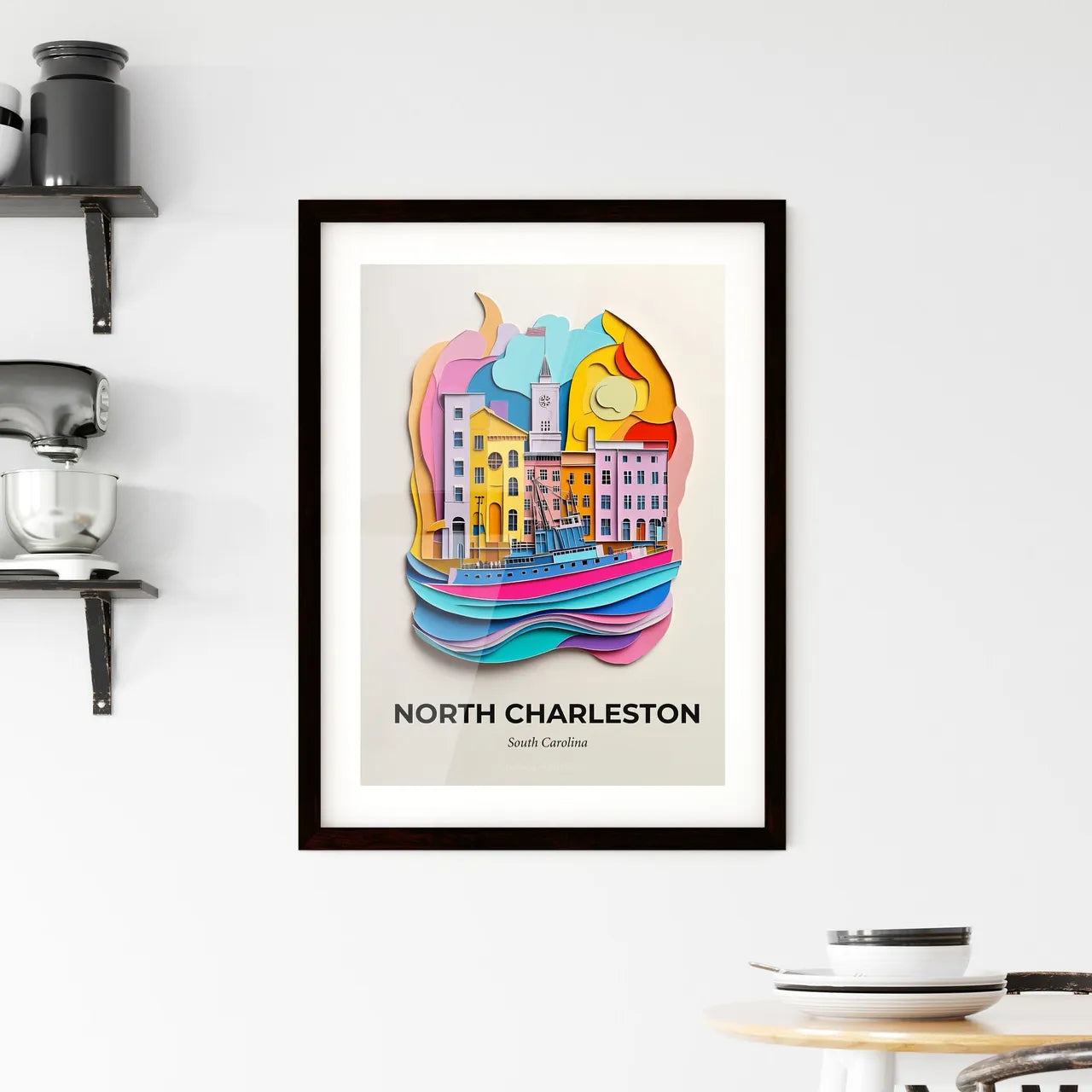 Vivid North Charleston, South Carolina, Framed Wall Art