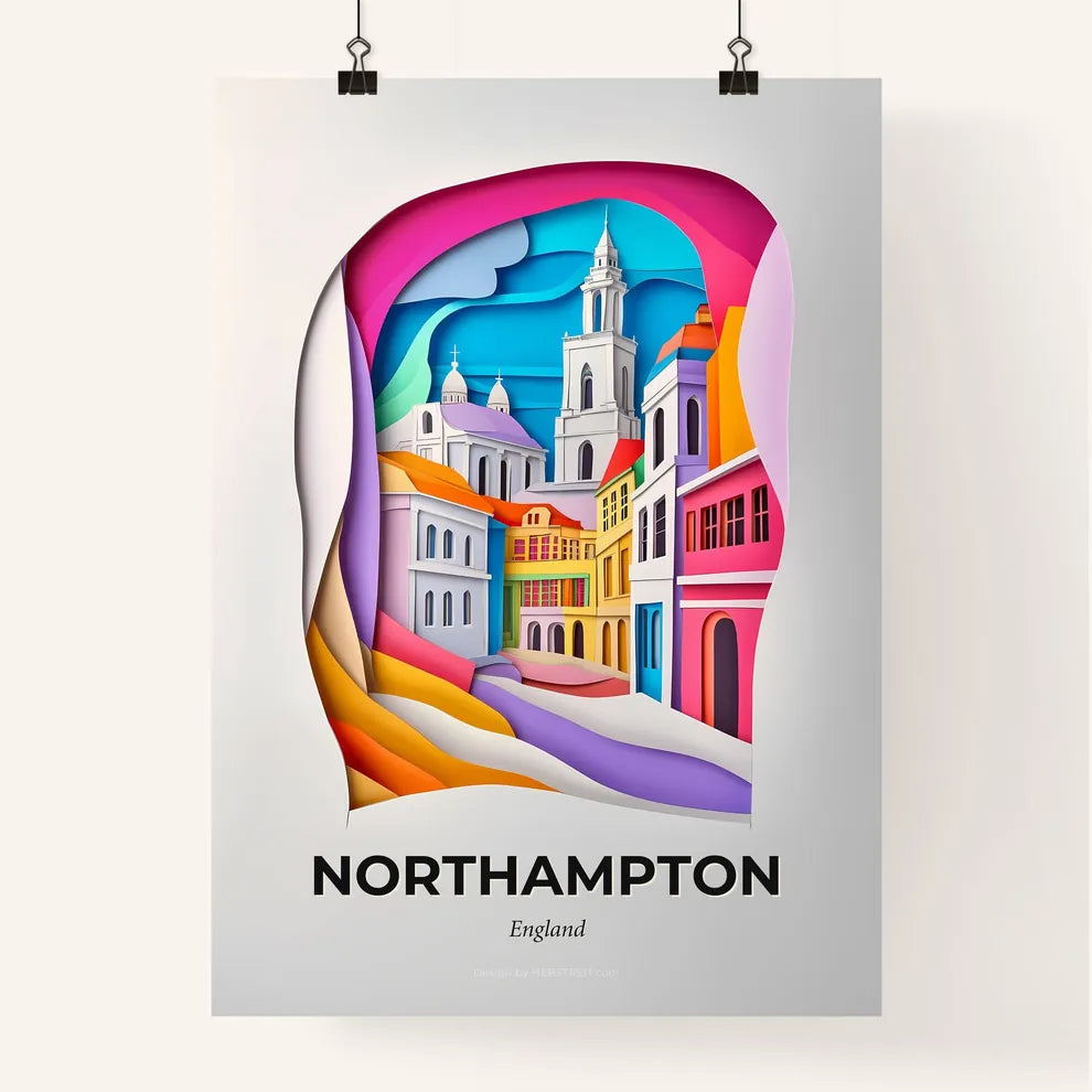 Vivid Northampton, England, Colorful Poster