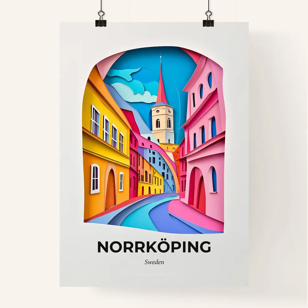 Vivid Norrköping, Sweden, Colorful Poster