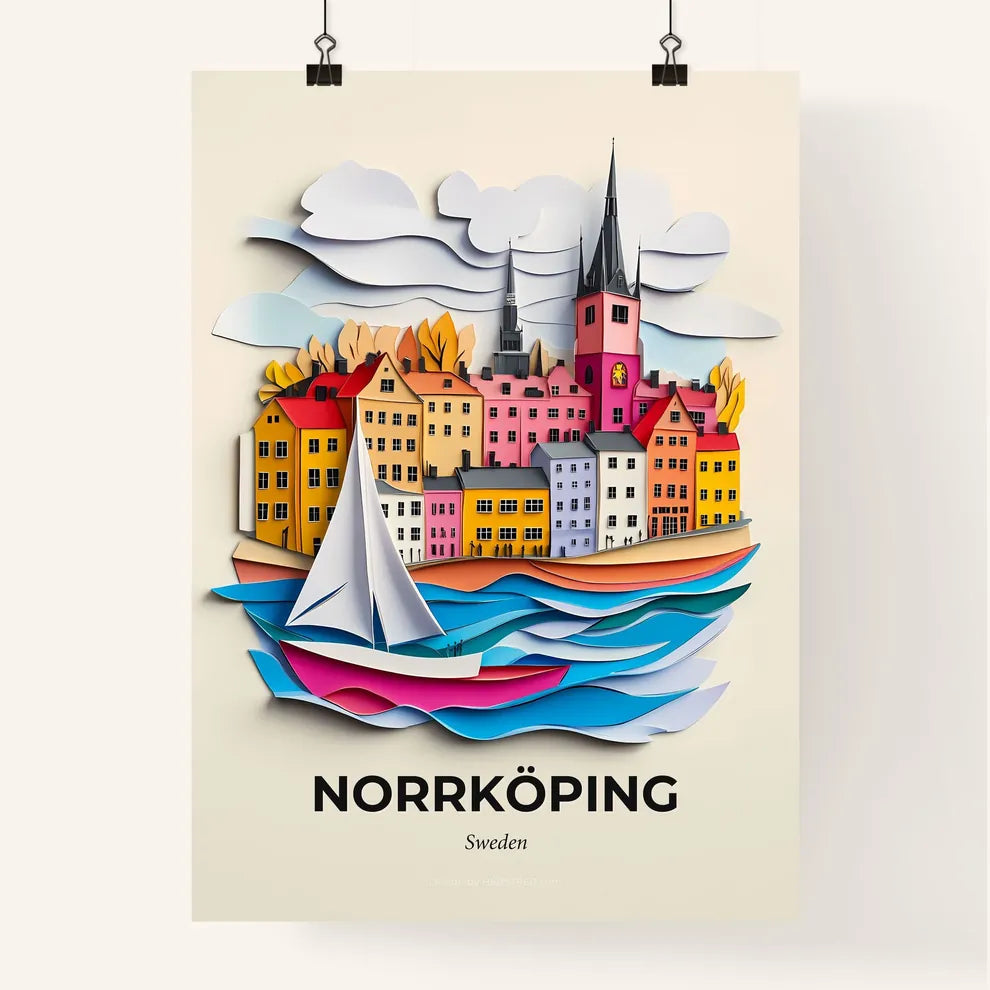 Vivid Norrköping, Sweden, Colorful Poster