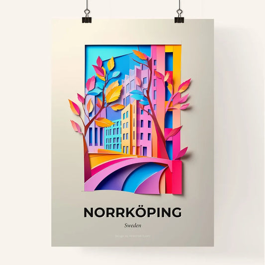 Vivid Norrköping, Sweden, Colorful Poster