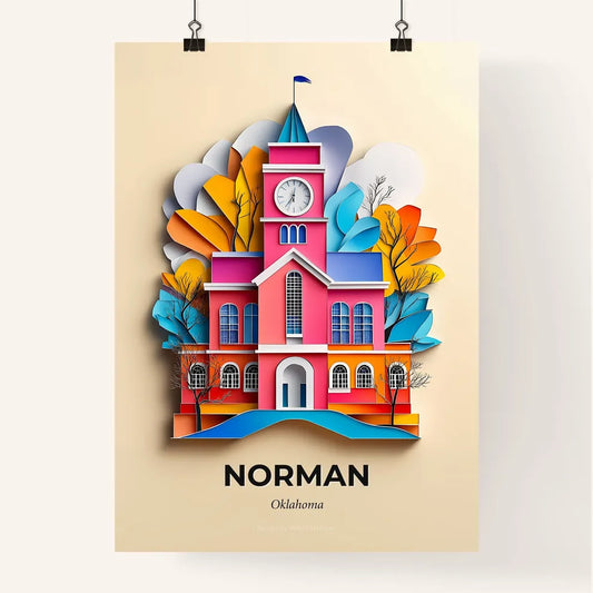 Vivid Norman, Oklahoma, Colorful Poster