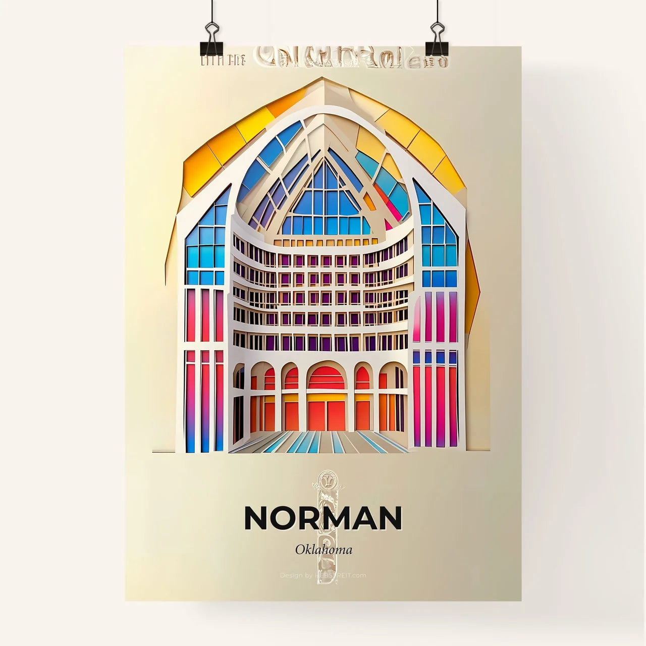 Vivid Norman, Oklahoma, Colorful Poster