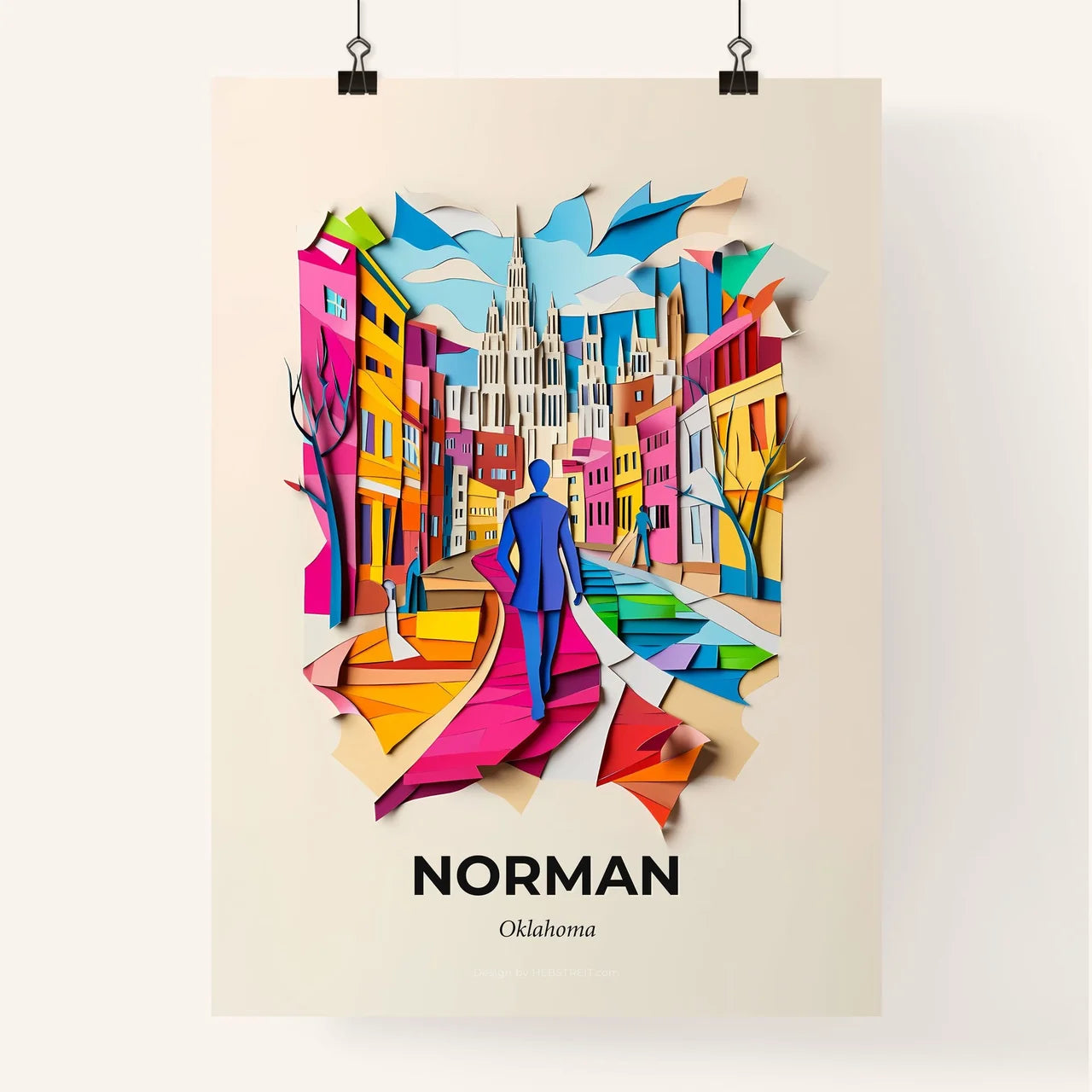 Vivid Norman, Oklahoma, Colorful Poster