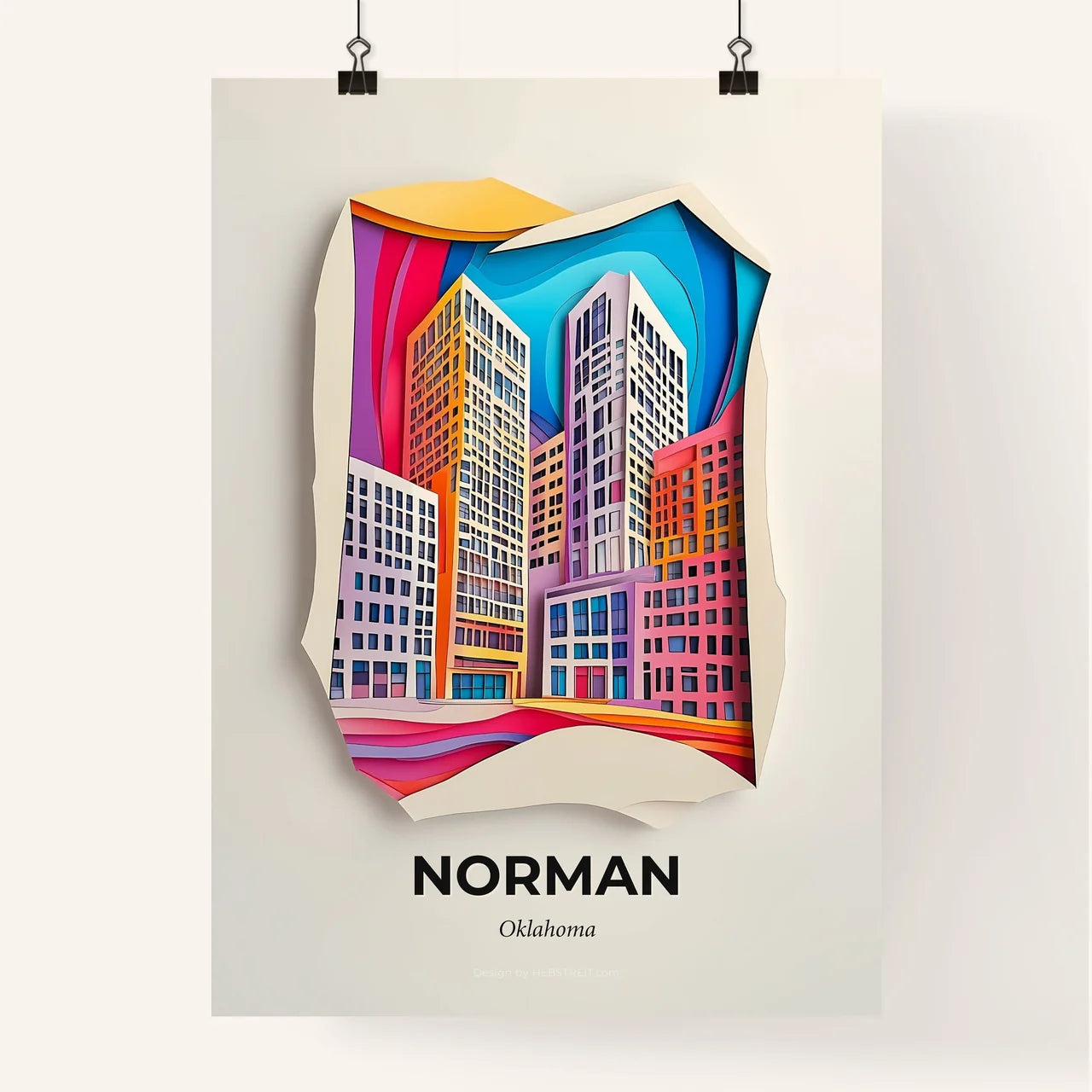 Vivid Norman, Oklahoma, Colorful Poster