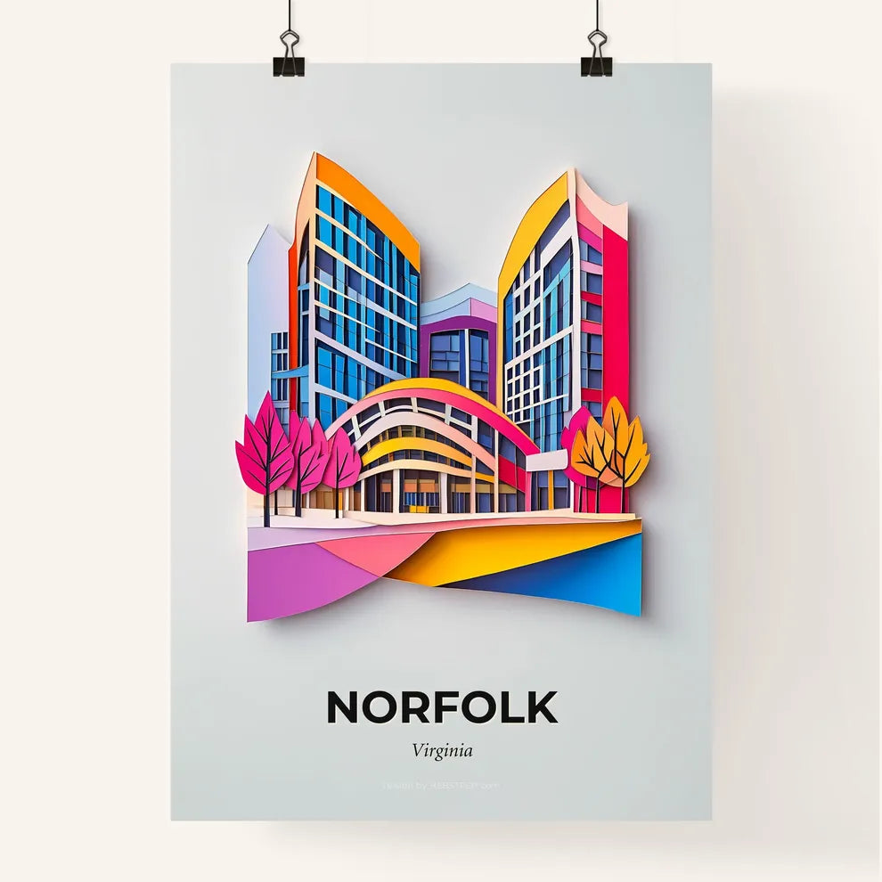 Vivid Norfolk, Virginia, Colorful Poster
