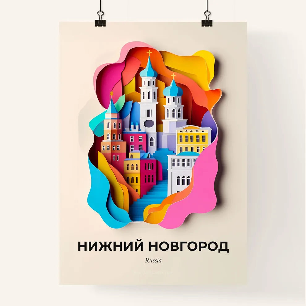 Vivid Nizhny Novgorod, Russia, Colorful Poster