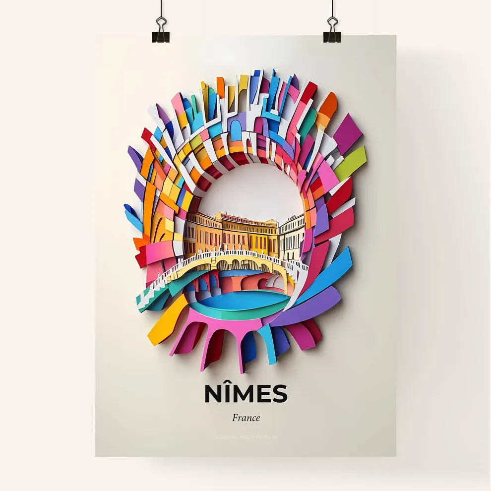 Vivid Nîmes, France, Colorful Poster