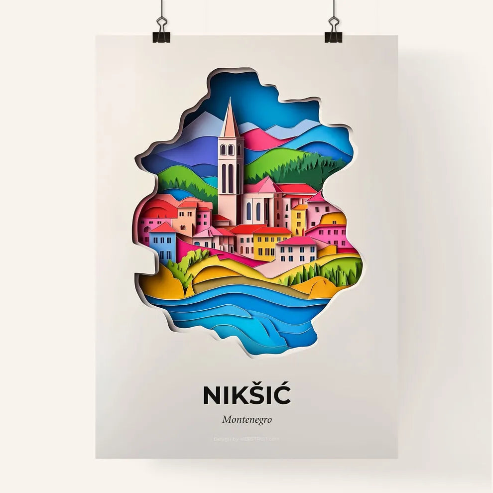 Vivid Nikšić, Montenegro, Colorful Poster