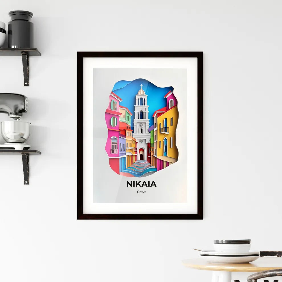 Vivid Nikaia, Greece, Framed Wall Art