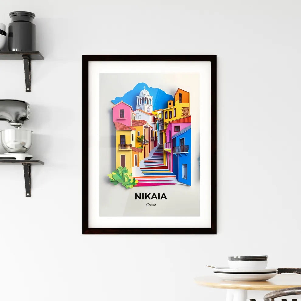 Vivid Nikaia, Greece, Framed Wall Art