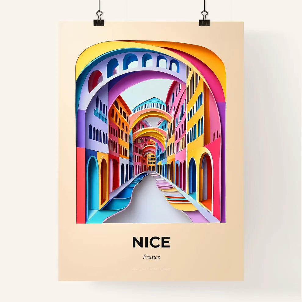 Vivid Nice, France, Colorful Poster