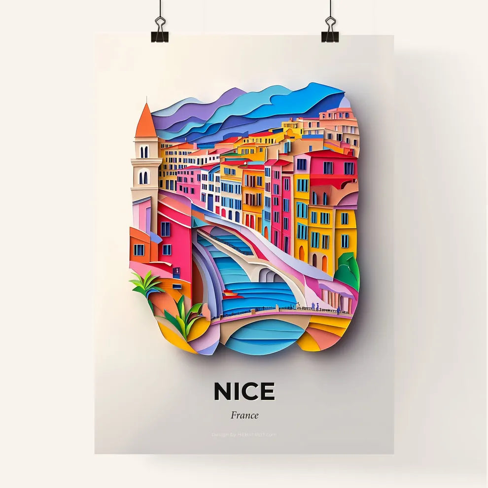 Vivid Nice, France, Colorful Poster
