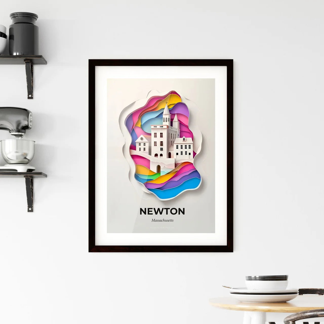 Vivid Newton, Massachusetts, Framed Wall Art