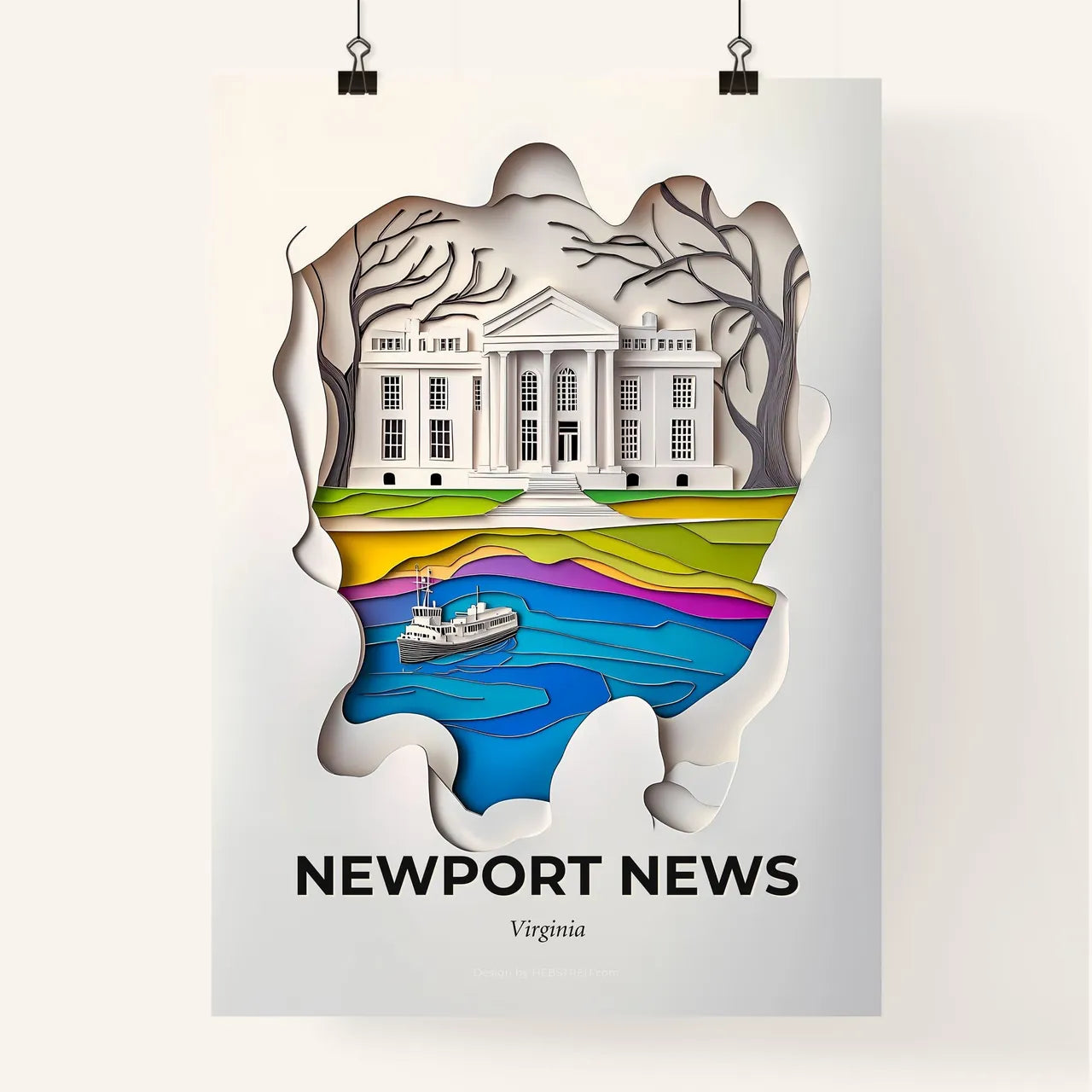 Vivid Newport News, Virginia, Colorful Poster