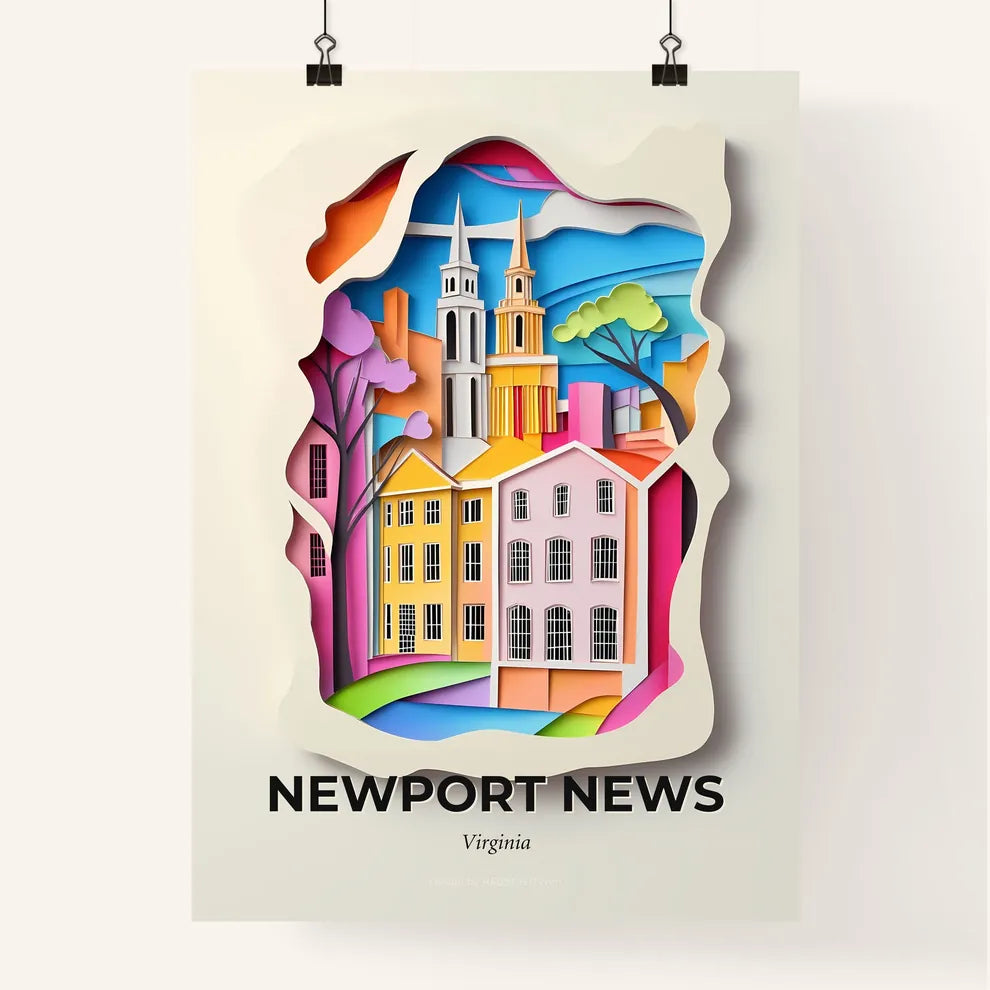 Vivid Newport News, Virginia, Colorful Poster