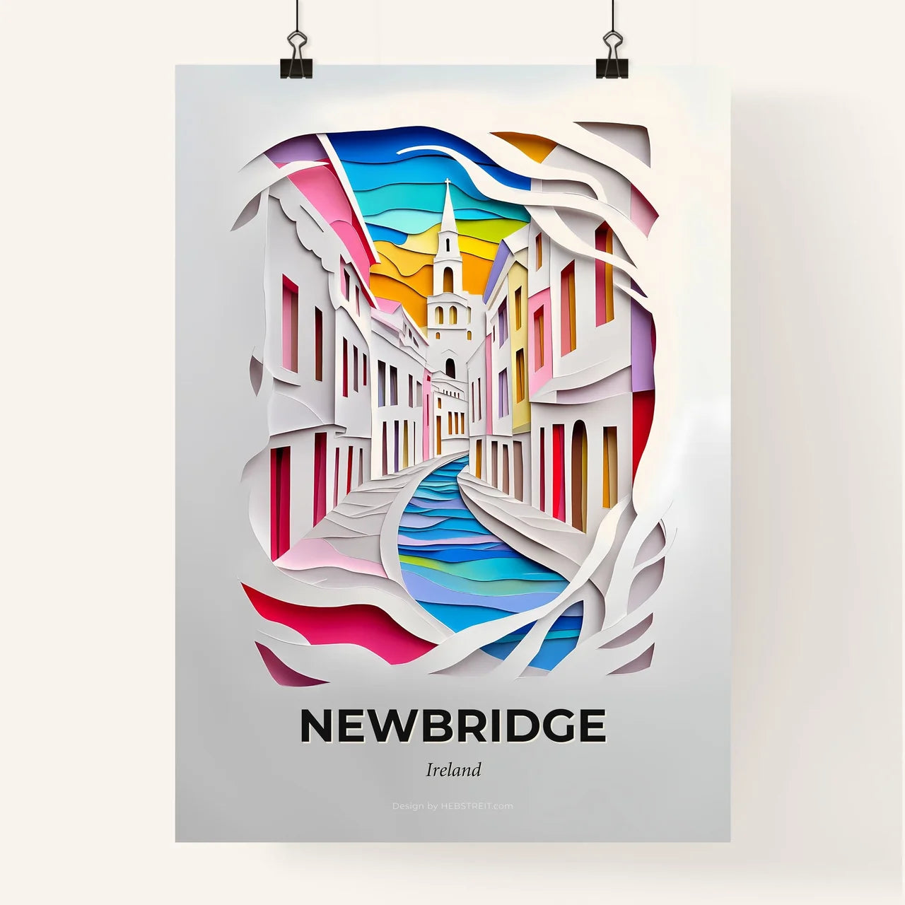 Vivid Newbridge, Ireland, Colorful Poster