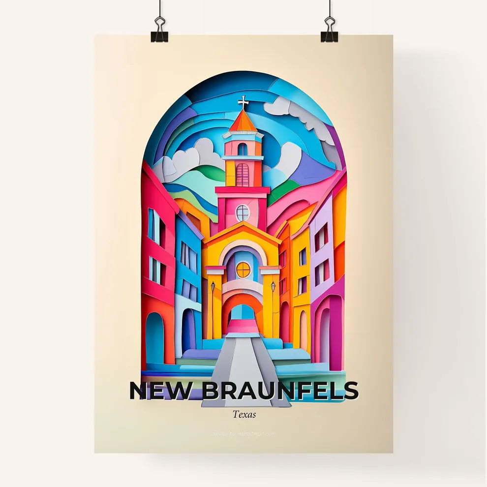 Vivid New Braunfels, Texas, Colorful Poster