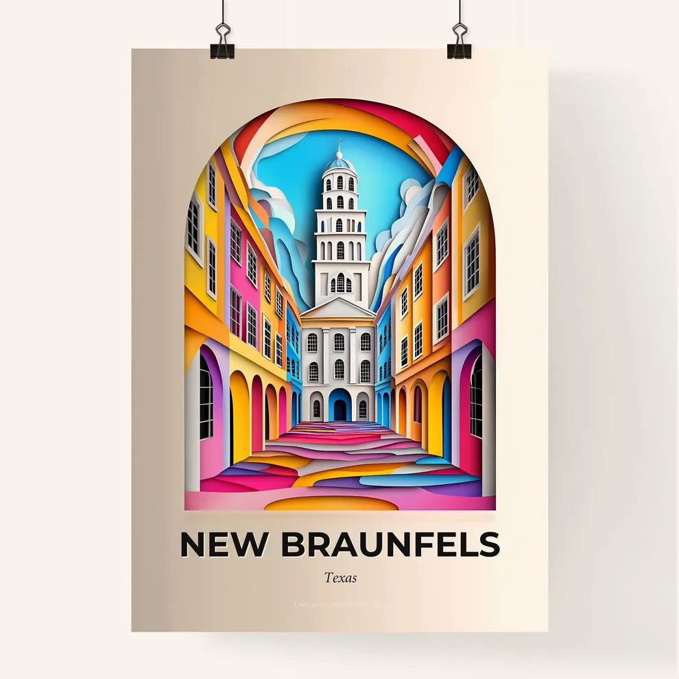 Vivid New Braunfels, Texas, Colorful Poster