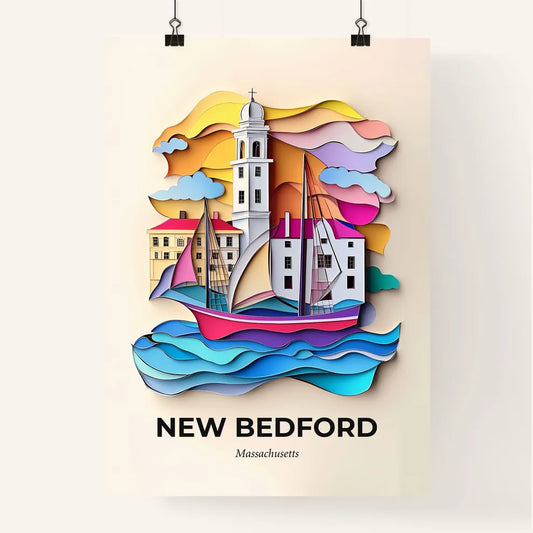 Vivid New Bedford, Massachusetts, Colorful Poster