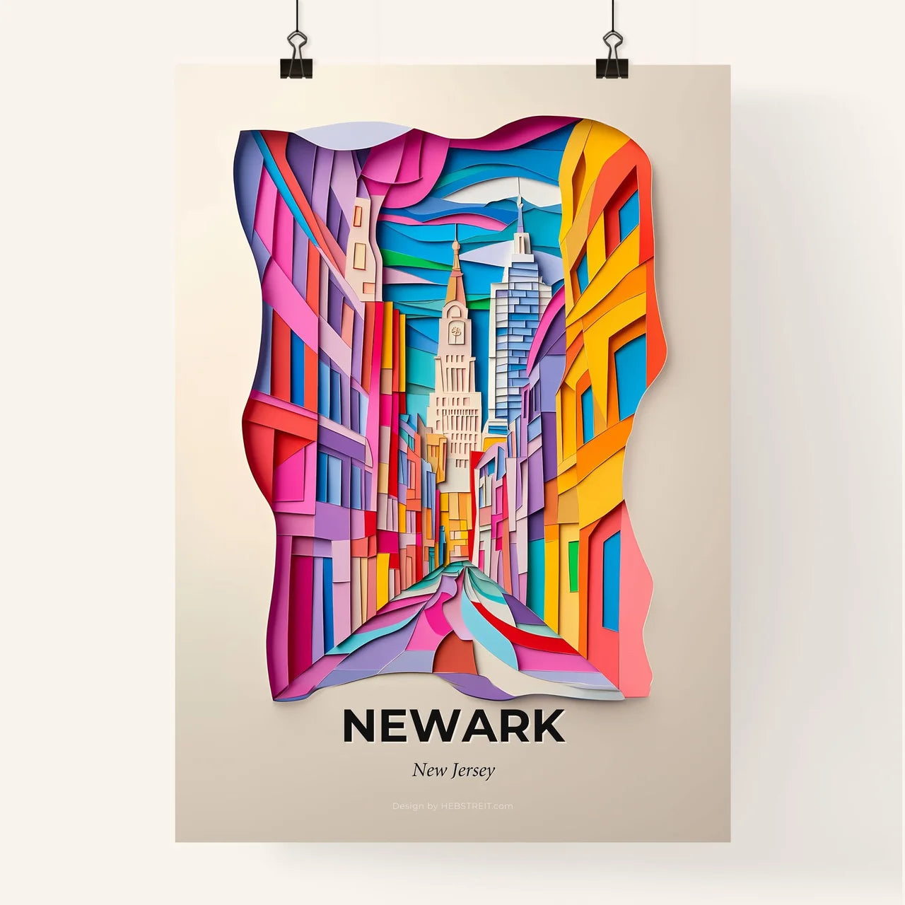 Vivid Newark, New Jersey, Colorful Poster