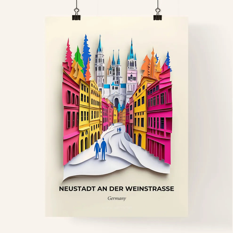 Vivid Neustadt an der Weinstraße, Germany, Colorful Poster