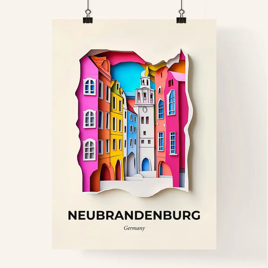 Vivid Neubrandenburg, Germany, Colorful Poster