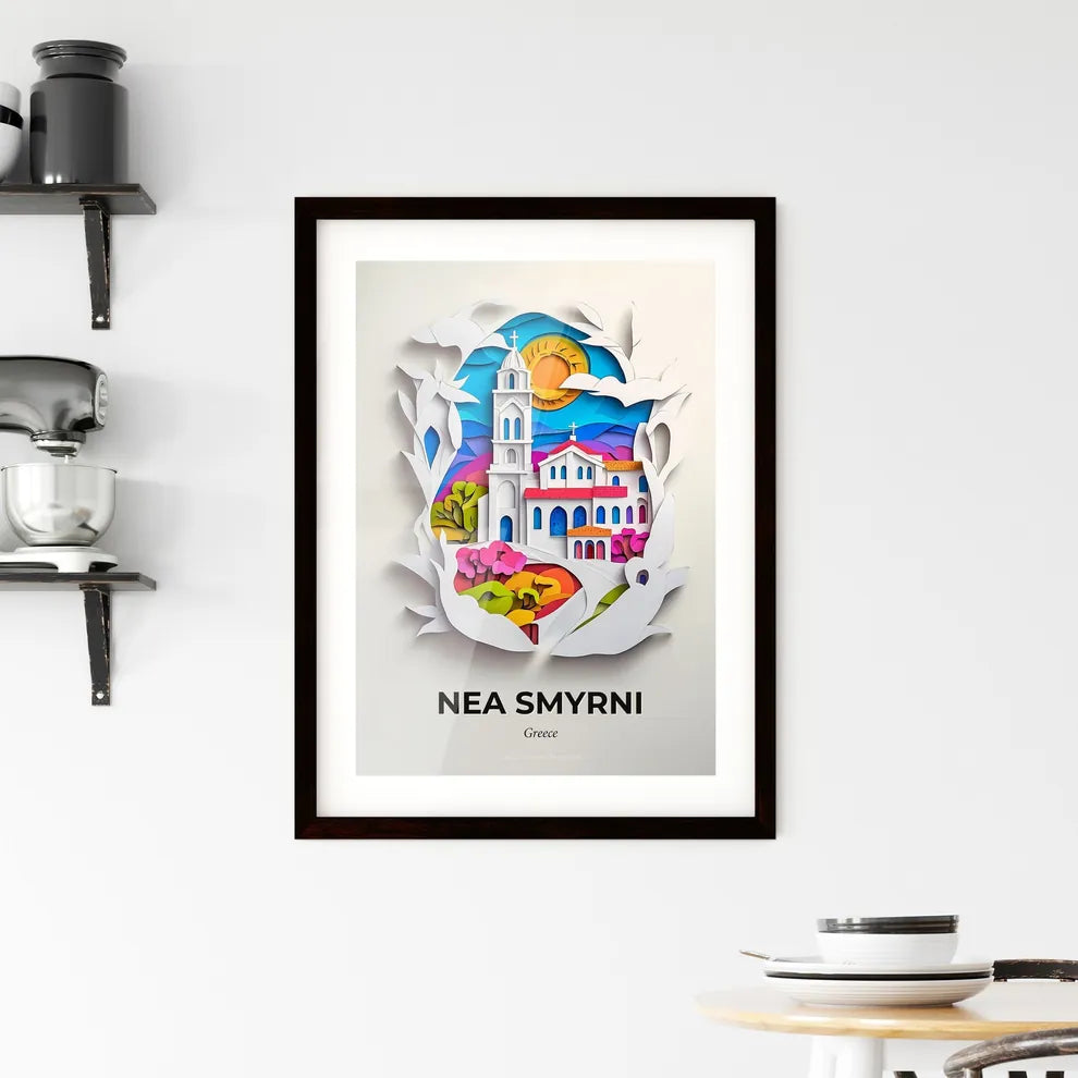 Vivid Nea Smyrni, Greece, Framed Wall Art