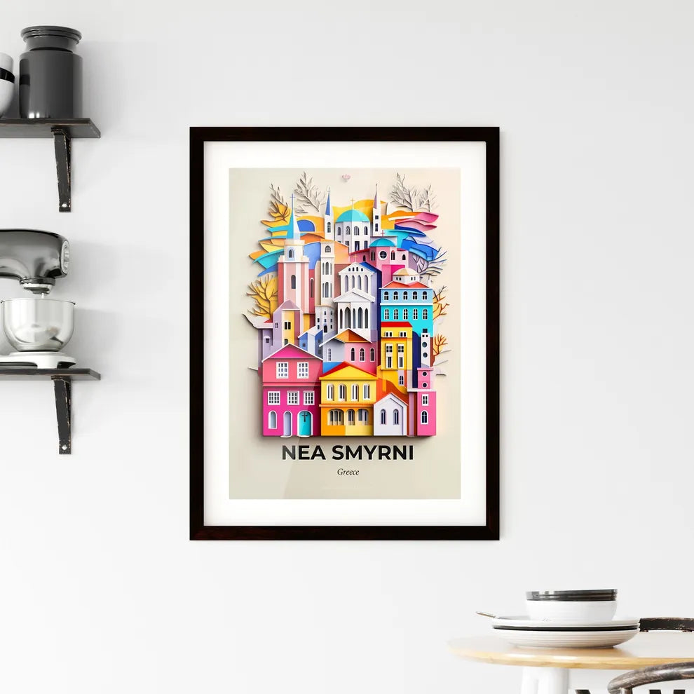Vivid Nea Smyrni, Greece, Framed Wall Art