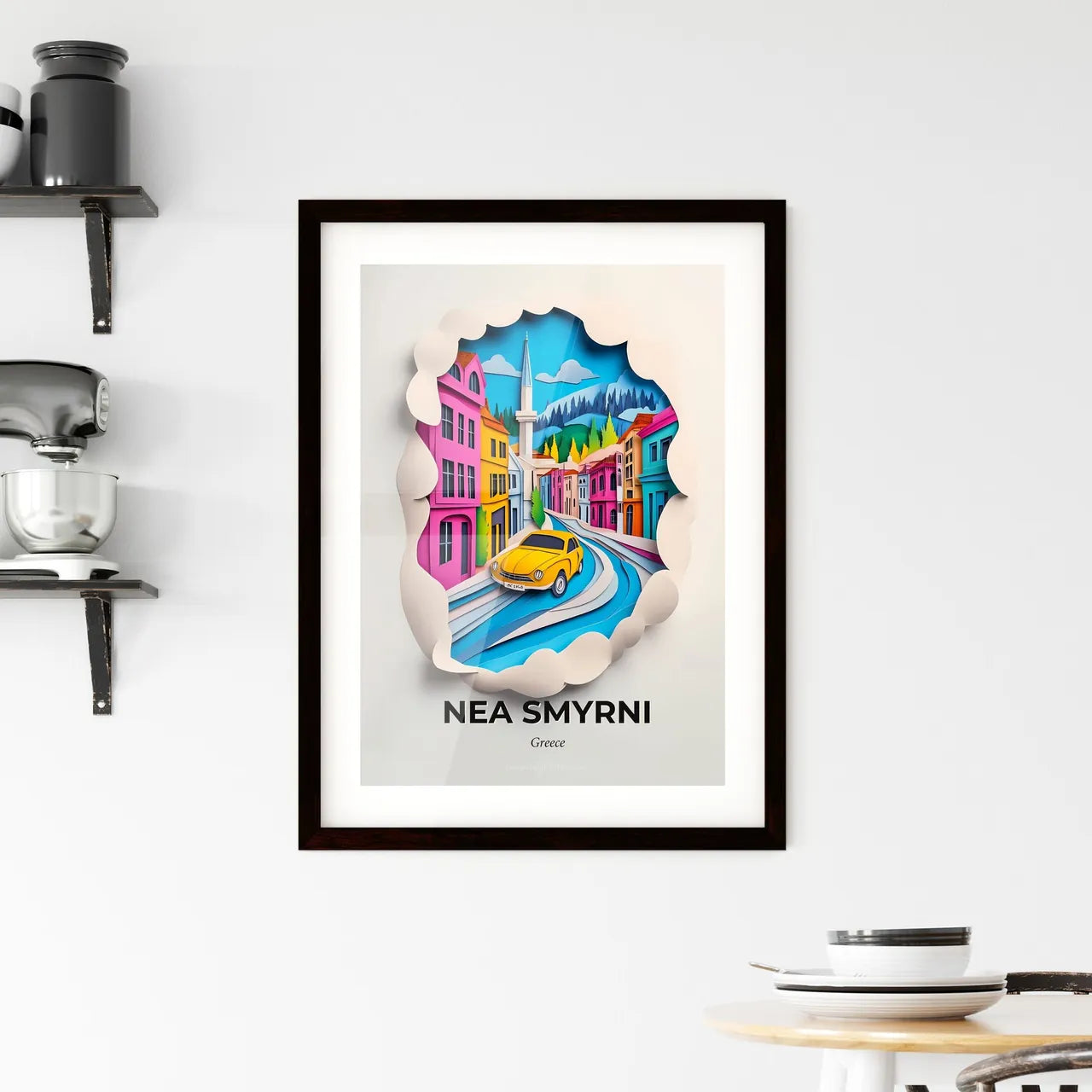 Vivid Nea Smyrni, Greece, Framed Wall Art