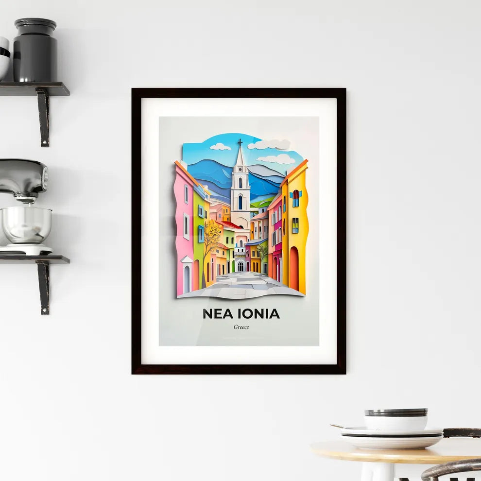 Vivid Nea Ionia, Greece, Framed Wall Art