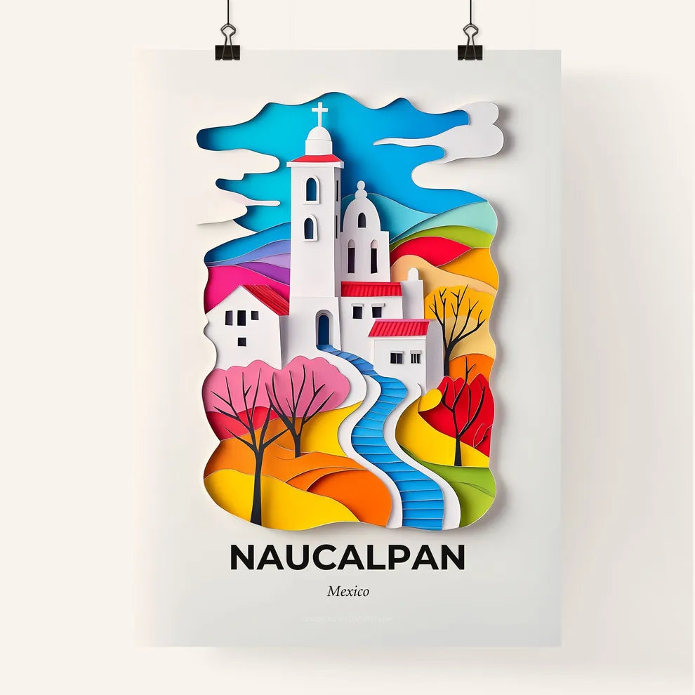 Vivid Naucalpan, Mexico, Colorful Poster