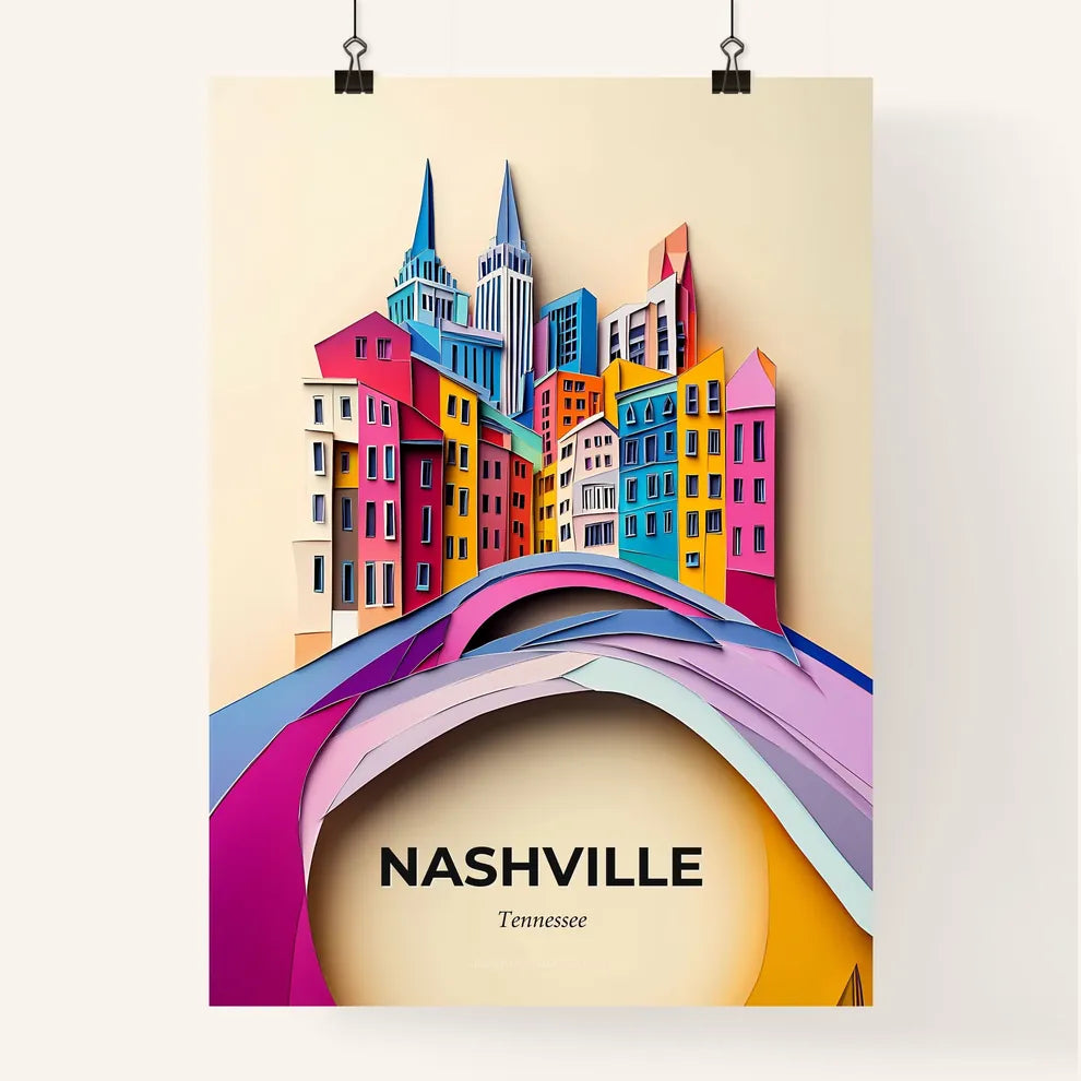 Vivid Nashville, Tennessee, Colorful Poster