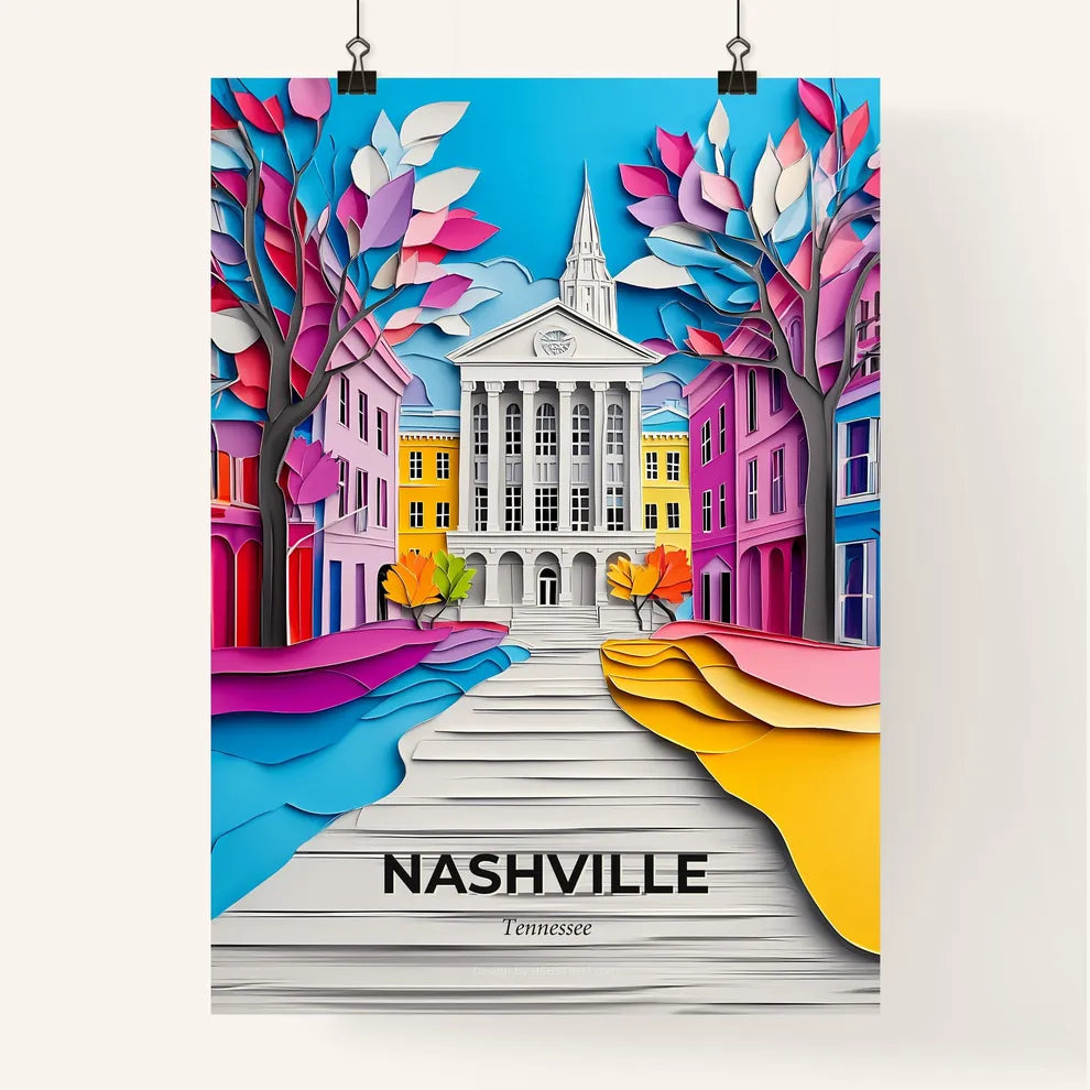 Vivid Nashville, Tennessee, Colorful Poster