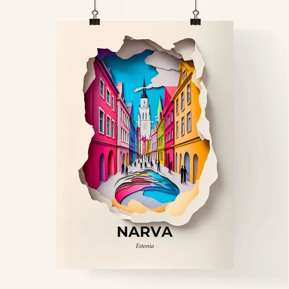 Vivid Narva, Estonia, Colorful Poster