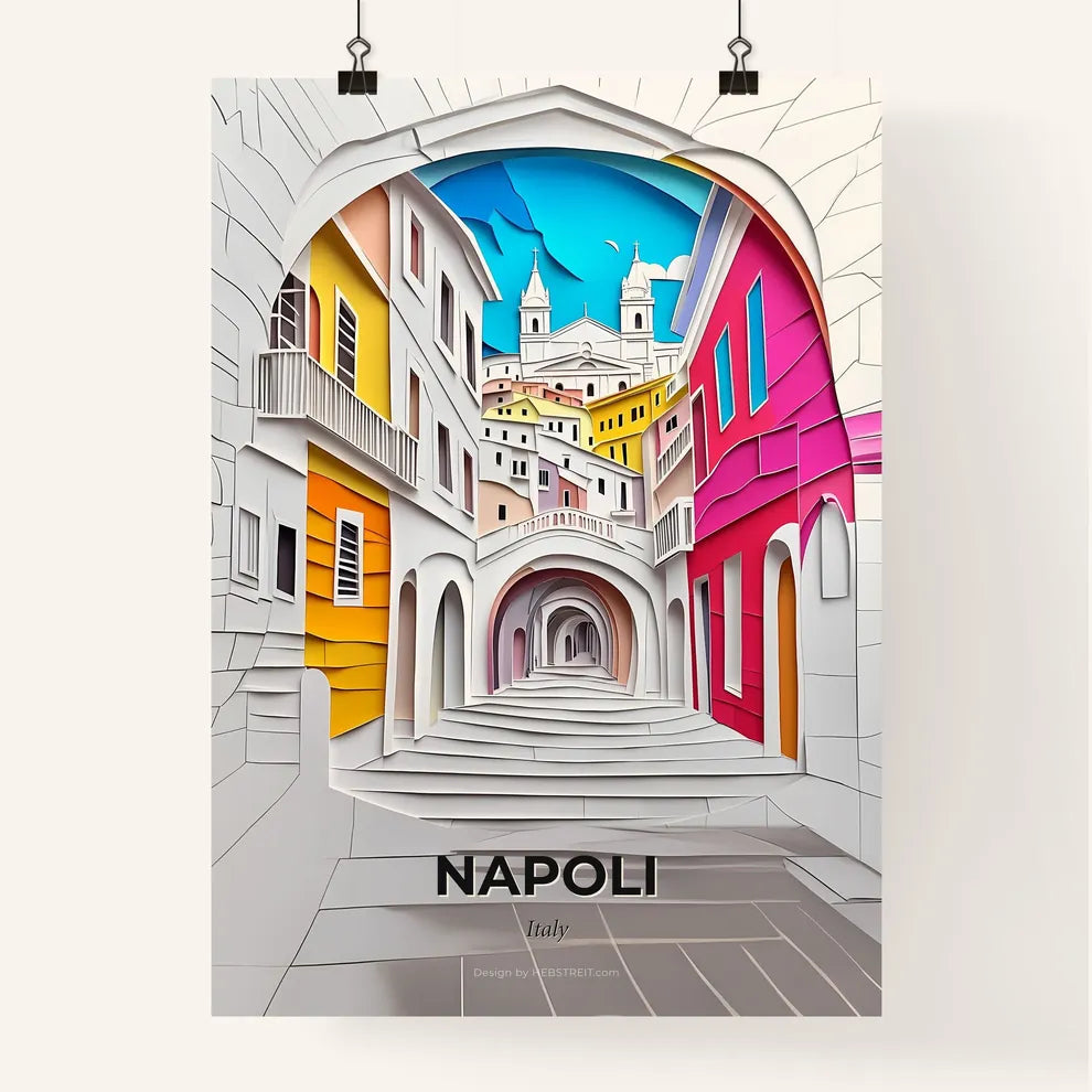 Vivid Naples, Italy, Colorful Poster